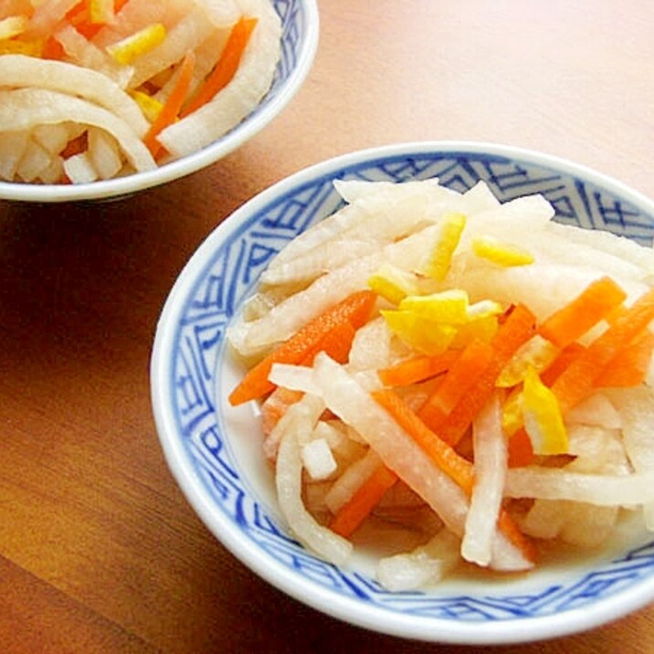 塩不使用！すぐ食べる大根の漬物♪（あじポン酢）